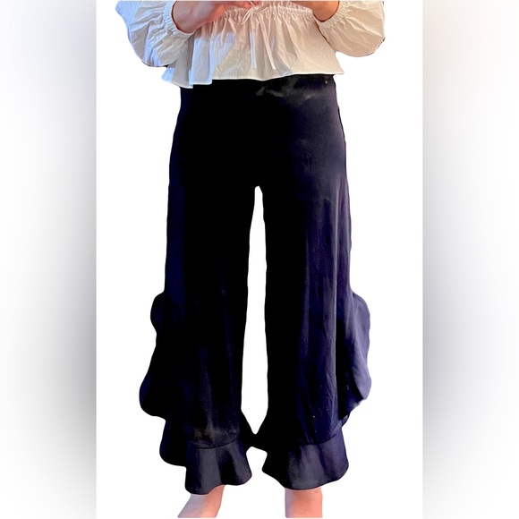 ✨Susana Monaco✨ NEW Navy Flare Leg Stretch Pants Size Small/4 Sample Piece Vacay - Picture 4 of 16